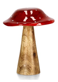 Bizzotto Figurka dekoracyjna "Mushroom" w kolorze złoto-czerwonym - wys. 15 cm ze sklepu Limango Polska w kategorii Dekoracje - zdjęcie 188666679