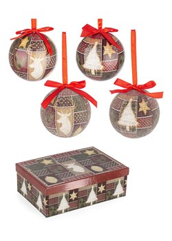 Bizzotto Bombki (6 szt.) "Dory" w kolorze brązowo-czerwonym - Ø 7,5 cm ze sklepu Limango Polska w kategorii Dekoracje bożonarodzeniowe - zdjęcie 188666709