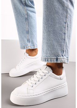 Białe Sneakersy na Platformie Berdolina ze sklepu born2be.pl w kategorii Buty sportowe damskie - zdjęcie 188667279