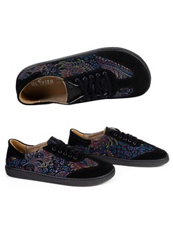 Buty barefoot damskie skórzane Olivier Eliza czarne wzory ze sklepu butyolivier w kategorii Półbuty damskie - zdjęcie 188667769