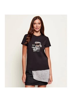 Karl Lagerfeld T-shirt IKON RS DUO | Regular Fit ze sklepu Gomez Fashion Store w kategorii Bluzki damskie - zdjęcie 188667896