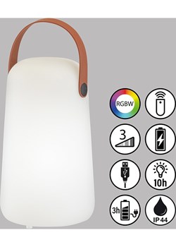 FISCHER &amp; HONSEL Lampa stołowa LED "Collgar" w kolorze białym - wys. 21 x Ø 12,5 cm ze sklepu Limango Polska w kategorii Oświetlenie - zdjęcie 188668766