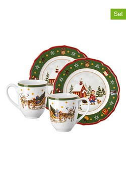 Hutschenreuther 4-częściowy zestaw "Happy Wintertime" w kolorze biało-zielono-czerwonym ze sklepu Limango Polska w kategorii Naczynia - zdjęcie 188669075