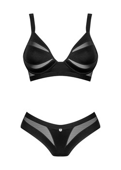 Nocna komplet biustonosz + figi Obsessive Chic Amoria 2-pcs set czarny ze sklepu kontri.pl w kategorii Komplety bielizny damskiej - zdjęcie 188670729