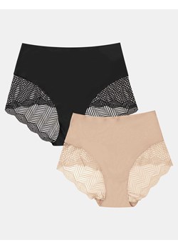 Wysokie figi Henderson Passy 41615 2-pak beżowy/czarny ze sklepu kontri.pl w kategorii Majtki damskie - zdjęcie 188672267