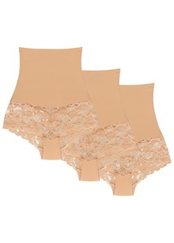 Wol-Bar Preciosa 3-pak Majtki wysokie figi, beżowy ze sklepu kontri.pl w kategorii Majtki damskie - zdjęcie 188672456
