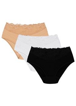 Wol-Bar Eco-Hi 3-pak Majtki figi, beżowy-biały-czarny ze sklepu kontri.pl w kategorii Majtki damskie - zdjęcie 188672949