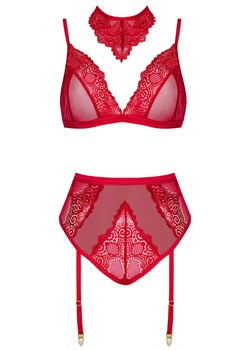 Beauty Night Cristalyn komplet biustonosz i figi z troczkami cherry ze sklepu kontri.pl w kategorii Komplety bielizny damskiej - zdjęcie 188673287
