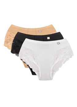 Wysokie figi Wol-Bar Diamond 3506 3-pak beżowy-czarny-biały ze sklepu kontri.pl w kategorii Majtki damskie - zdjęcie 188673847