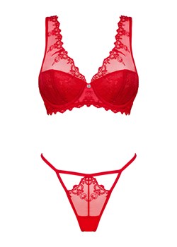 Obsessive Lonesia set Nocna komplet biustonosz + figi, czerwony ze sklepu kontri.pl w kategorii Komplety bielizny damskiej - zdjęcie 188674779