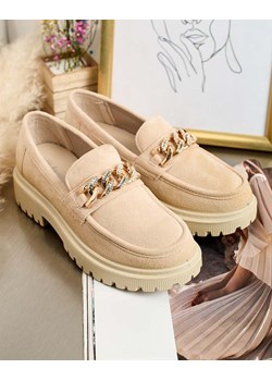 Royalfashion Damskie eko zamszowe mokasyny z ozdobą Lehels ze sklepu royalfashion.pl w kategorii Mokasyny damskie - zdjęcie 188675306