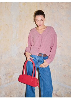 Mohito - Bawełniana bluzka z wiązaniami - czerwony ze sklepu Mohito w kategorii Bluzki damskie - zdjęcie 188675406