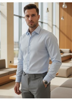 Koszula męska REGULAR FIT elegancka gładka błękitna Dstreet DX2687 ze sklepu DSTREET.PL w kategorii Koszule męskie - zdjęcie 188675699