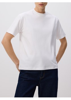 Reserved - T-shirt oversize z merceryzowanej bawełny - biały ze sklepu Reserved w kategorii Bluzki damskie - zdjęcie 188675735