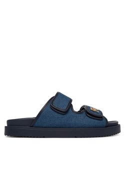 Klapki Tommy Hilfiger Double Strap Denim Sandal FW0FW09123 Niebieski ze sklepu eobuwie.pl w kategorii Klapki damskie - zdjęcie 188676208