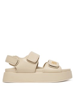 Tommy Hilfiger Sandały Leather Sporty Platform Sandal FW0FW09119 Beżowy ze sklepu MODIVO w kategorii Sandały damskie - zdjęcie 188677309