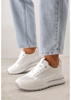 Białe Sneakersy z Siateczką i Modnymi Wstawkami Corona ze sklepu renee.pl w kategorii Buty sportowe damskie - zdjęcie 188678725