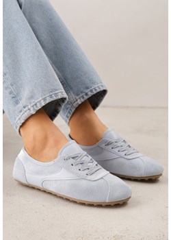 Niebieskie Sneakersy Kultowe Tenisówki Y2K z Imitacji Zamszu Nerialle ze sklepu renee.pl w kategorii Buty sportowe damskie - zdjęcie 188678979