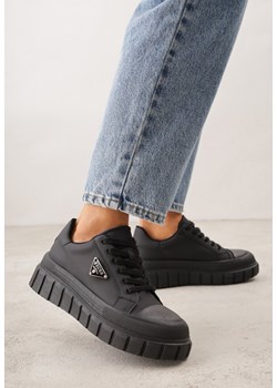 Czarne Sneakersy VICES na Tłoczonej Podeszwie w Stylu Chunky Myninis ze sklepu renee.pl w kategorii Buty sportowe damskie - zdjęcie 188679087