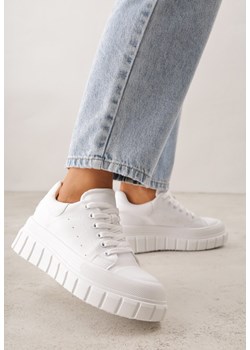 Białe Sneakersy VICES na Platformie w Stylu Chunky z Perforacją Hypsyllis ze sklepu renee.pl w kategorii Buty sportowe damskie - zdjęcie 188679096