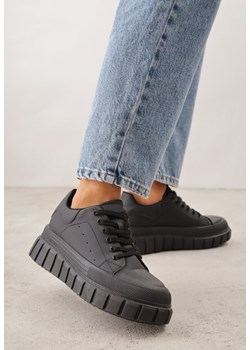 Czarne Sneakersy VICES na Platformie w Stylu Chunky z Perforacją Hypsyllis ze sklepu renee.pl w kategorii Buty sportowe damskie - zdjęcie 188679105
