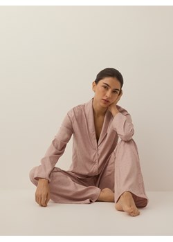 Reserved - Dwuczęściowa piżama z wiskozy - brązowy ze sklepu Reserved w kategorii Piżamy damskie - zdjęcie 188679175