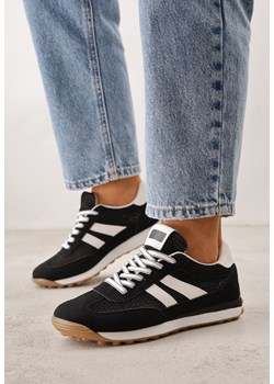 Czarne Casualowe Sneakersy z Siateczkowymi Wstawkami Kassadina ze sklepu born2be.pl w kategorii Buty sportowe damskie - zdjęcie 188679695