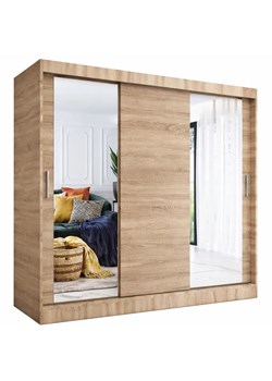 Szafa przesuwna dąb sonoma 200 cm D1-K54 ze sklepu Edinos.pl w kategorii Szafy - zdjęcie 188680176