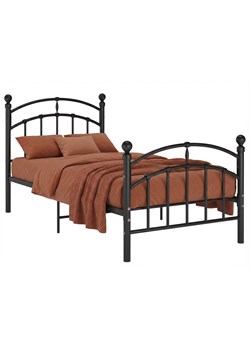 Czarne Metalowe Łóżko Pojedyncze 100X200 Cm A4-F04 ze sklepu Edinos.pl w kategorii Łóżka i materace - zdjęcie 188680179