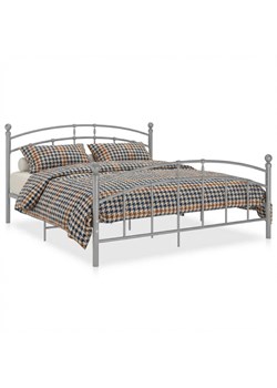 Szare metalowe łóżko dwuosobowe 140x200 cm F3-M75 ze sklepu Edinos.pl w kategorii Łóżka i materace - zdjęcie 188680185