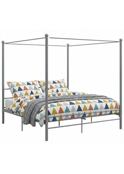 Szare metalowe łóżko rustykalne 180x200 cm C6-E92 ze sklepu Edinos.pl w kategorii Łóżka i materace - zdjęcie 188680189