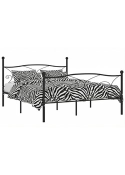 Czarne metalowe łóżko małżeńskie 180x200 cm W5-Z46 ze sklepu Edinos.pl w kategorii Łóżka i materace - zdjęcie 188680195