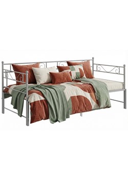 Szare metalowe łóżko rozkładane 90x200 cm M8-T14 ze sklepu Edinos.pl w kategorii Łóżka i materace - zdjęcie 188680196