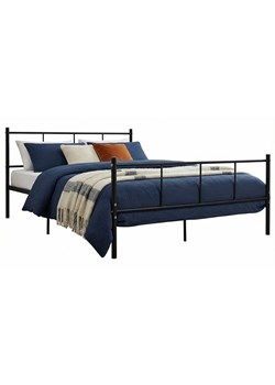 Czarne metalowe łóżko małżeńskie 140x200 cm T8-F89 ze sklepu Edinos.pl w kategorii Łóżka i materace - zdjęcie 188680198