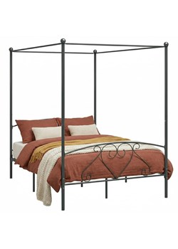 Szare metalowe łóżko 140x200 cm W8-B62 ze sklepu Edinos.pl w kategorii Łóżka i materace - zdjęcie 188680207