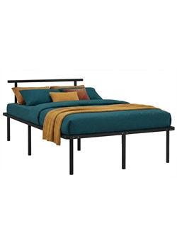 Czarne metalowe łóżko małżeńskie 140x200 cm G0-K66 ze sklepu Edinos.pl w kategorii Łóżka i materace - zdjęcie 188680215