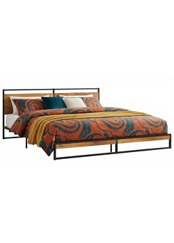 Czarne metalowe łóżko małżeńskie 160x200 cm W5-L41 ze sklepu Edinos.pl w kategorii Łóżka i materace - zdjęcie 188680229