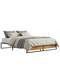 Czarne metalowe łóżko w stylu loftowym 200x200 cm C6-R35 ze sklepu Edinos.pl w kategorii Łóżka i materace - zdjęcie 188680239