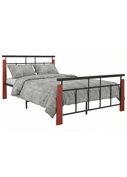 Czarne metalowe łóżko rustykalne 120x200 cm N0-R57 ze sklepu Edinos.pl w kategorii Łóżka i materace - zdjęcie 188680246