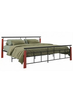 Rustykalne łózko czarny + ciemny dąb 180x200 cm D3-C31 ze sklepu Edinos.pl w kategorii Łóżka i materace - zdjęcie 188680247