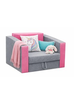 Szaro-różowy młodzieżowy fotel rozkładany H7-C92 ze sklepu Edinos.pl w kategorii Łóżka dziecięce - zdjęcie 188680267
