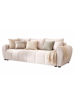 Kremowa sofa tapicerowana z pojemnikiem na pościel D0-L86 ze sklepu Edinos.pl w kategorii Sofy i kanapy - zdjęcie 188680275