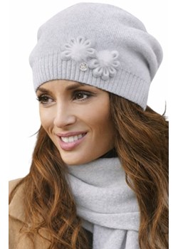 Szara czapka z wełny o eleganckim charakterze Abella ze sklepu intimiti.pl w kategorii Czapki zimowe damskie - zdjęcie 188682008