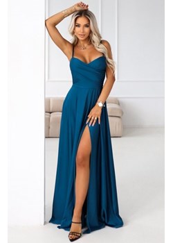 Numoco 646-2 długa sukienka wieczorowa na ramiączkach z rozcięciem na nodze ze sklepu intimiti.pl w kategorii Sukienki - zdjęcie 188682089