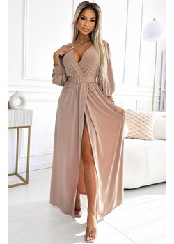 Numoco 536-2 FIORELLA długa suknia z szerokim paskiem i dekoltem ze sklepu intimiti.pl w kategorii Sukienki - zdjęcie 188682218