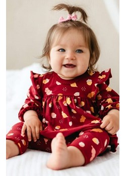 Body dziewczęce z sukienką bordowe – 100% bawełna ze sklepu intimiti.pl w kategorii Body niemowlęce - zdjęcie 188682288