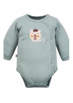 Body kopertowe niemowlęce szałwiowe z misiem – 100% bawełna ze sklepu intimiti.pl w kategorii Body niemowlęce - zdjęcie 188682297