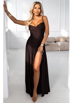 Numoco 646-1 długa sukienka wieczorowa na ramiączkach z rozcięciem na nodze ze sklepu intimiti.pl w kategorii Sukienki - zdjęcie 188682808