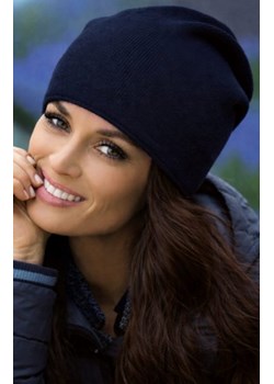 Czapka damska Kamara - granatowa czapka z wełny ze sklepu intimiti.pl w kategorii Czapki zimowe damskie - zdjęcie 188684365