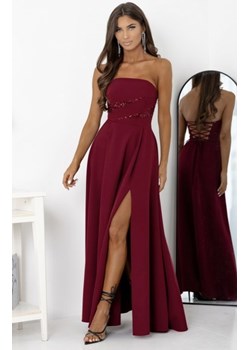 Duet Rossana wieczorowa długa sukienka z cekinowym pasem ze sklepu intimiti.pl w kategorii Sukienki - zdjęcie 188684549